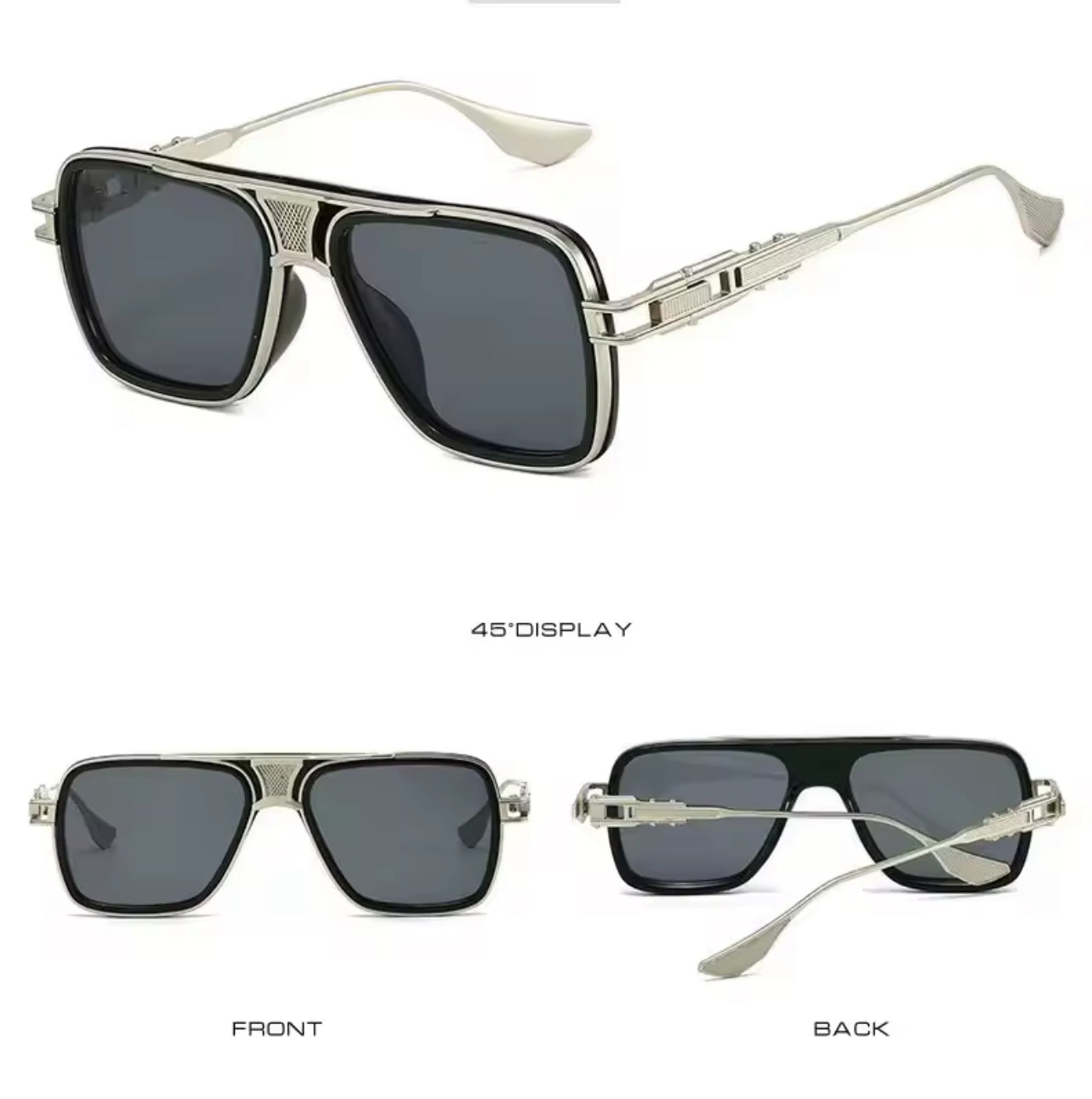 Silver Metal Polarized Sunglasses