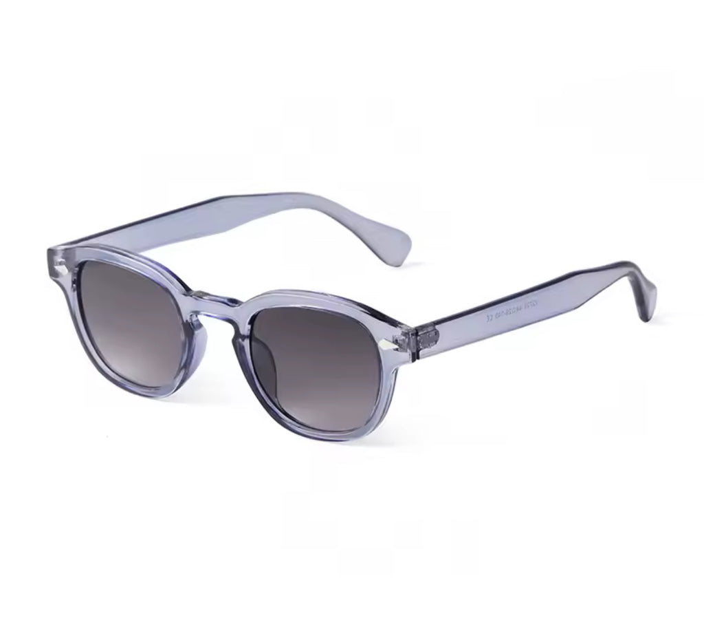 Retro Square Transparent Blue Tortoiseshell Sunglasses