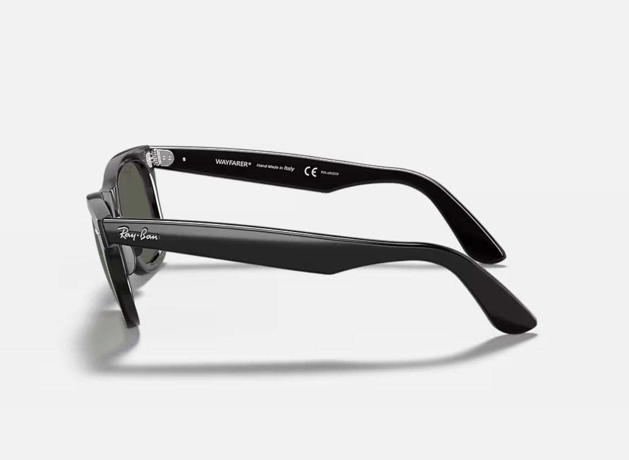 RayBan Polarized Original Classic 2140 901/58 Wayfarer Square Black Sunglasses