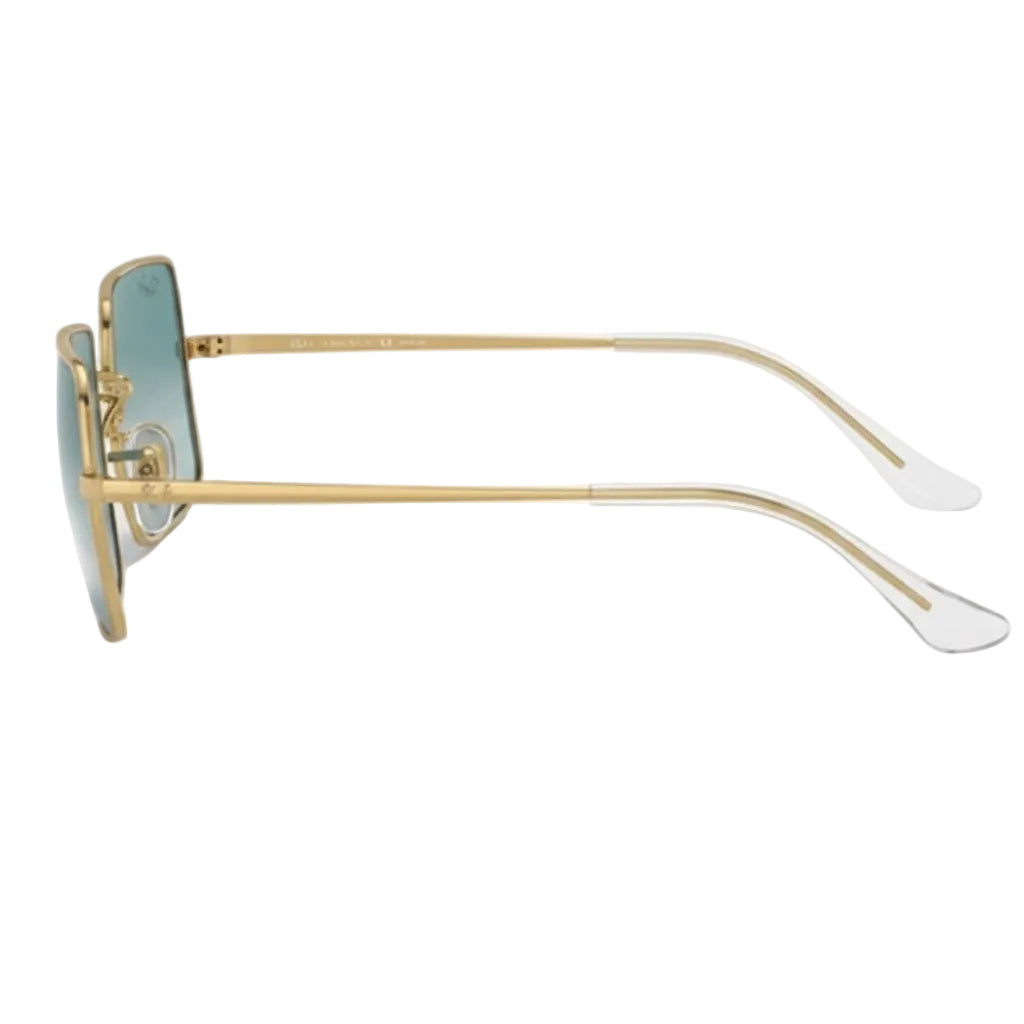 RayBan Evolve Original Classic 1969 001/W3 Rectangle Metal Polished Gold Frame Blue Grey Sunglasses