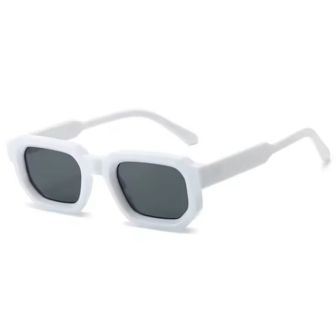 Classic Square Polarized White Sunglasses