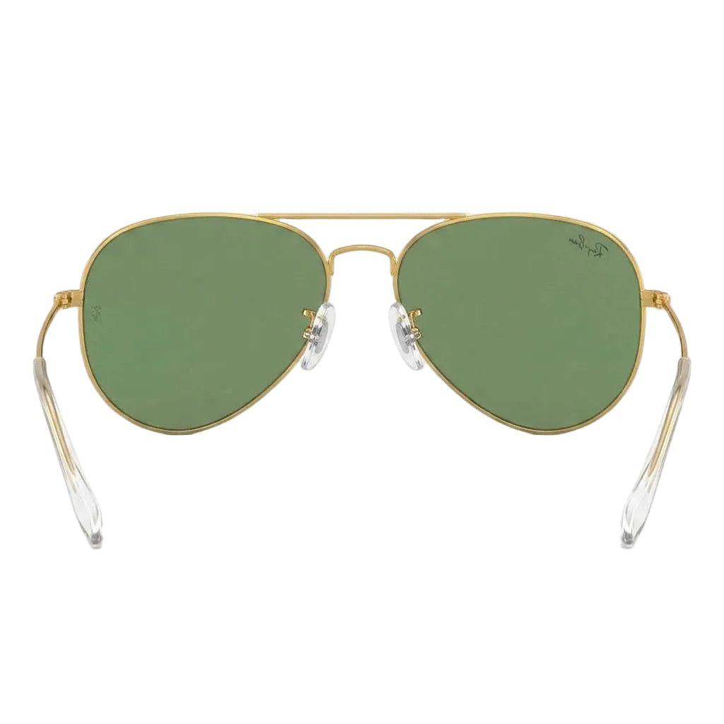 RayBan Original Classic 3025 11219 Aviator Flash Polished Matte Gold Rim Green Sunglasses