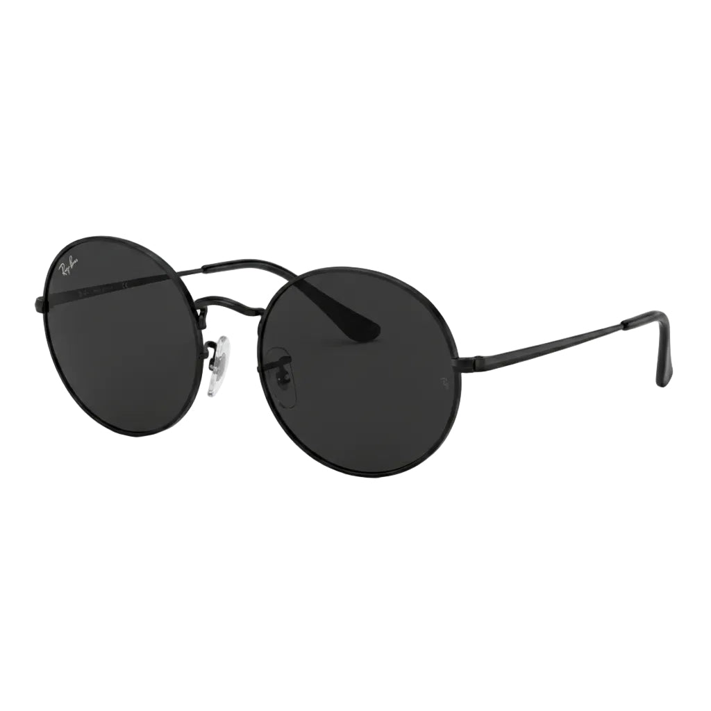 RayBan Original Classic 1970 9148/31 Oval Metal Polished Black Frame Dark Grey Sunglasses