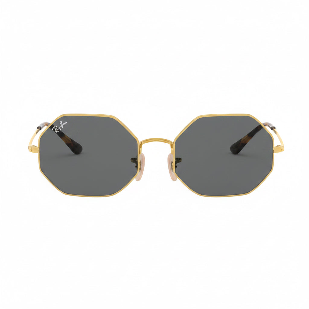 RayBan Original Classic 1972 9150/B1 Octagon Metal Polished Gold Frame Dark Grey Sunglasses