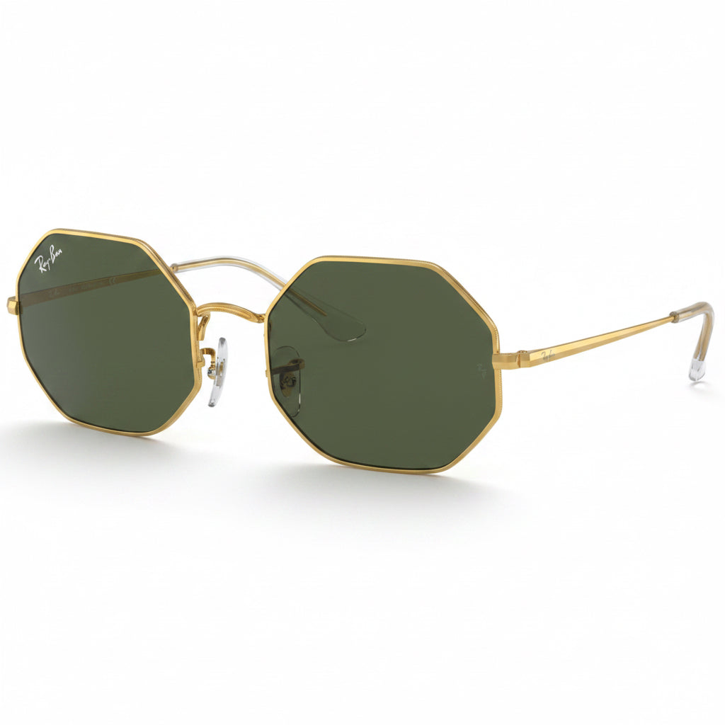 RayBan Original Classic 1972 9196/31 Octagon Metal Polished Gold Frame Dark Green Sunglasses