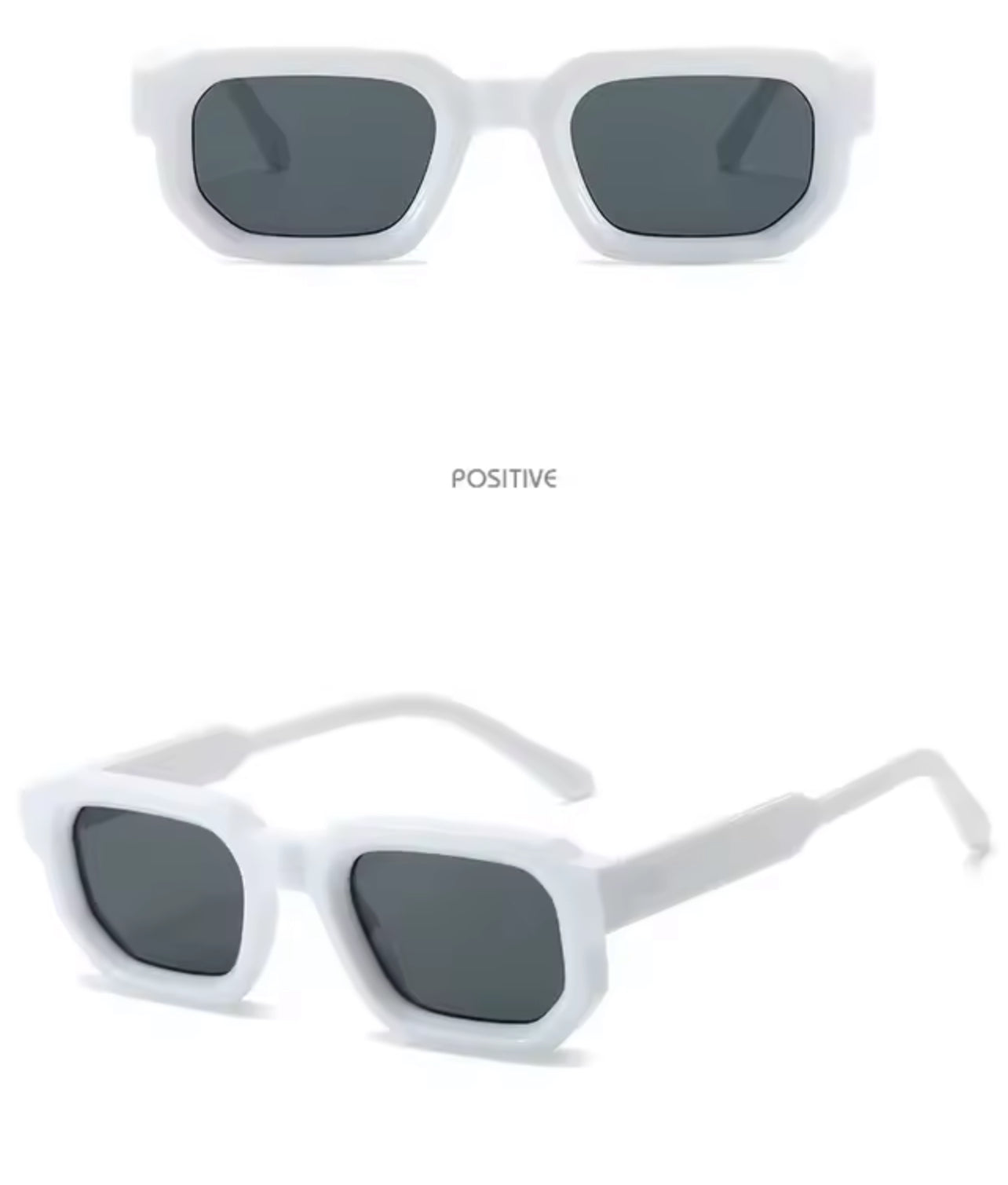 Classic Square Polarized White Sunglasses