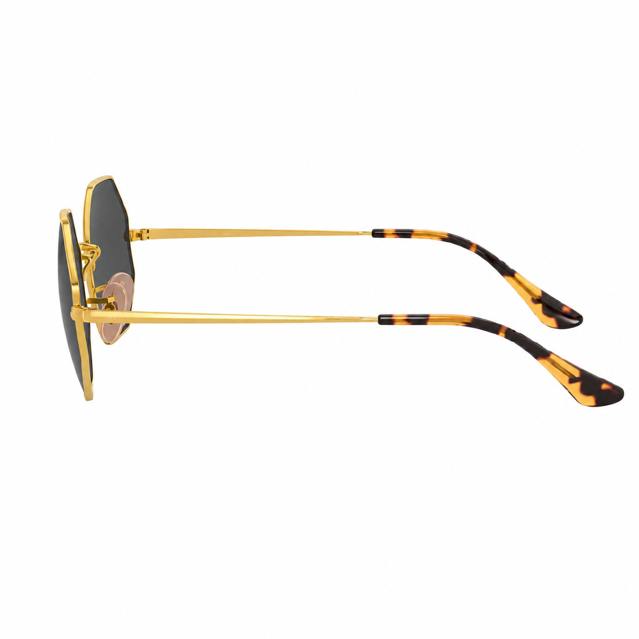 RayBan Original Classic 1972 9150/B1 Octagon Metal Polished Gold Frame Dark Grey Sunglasses