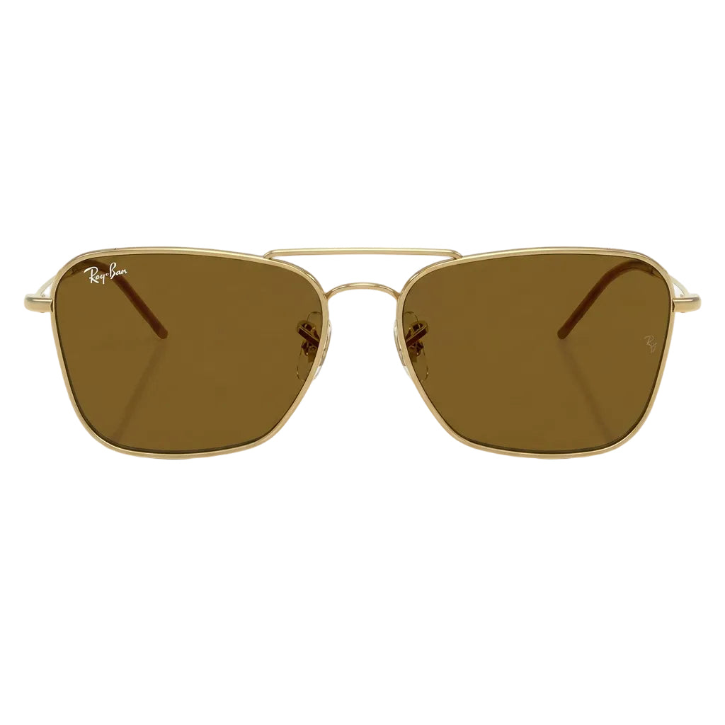 RayBan Original Classic 0102S 002 CB Caravan Reverse Polished Gold Rim Havana Sunglasses