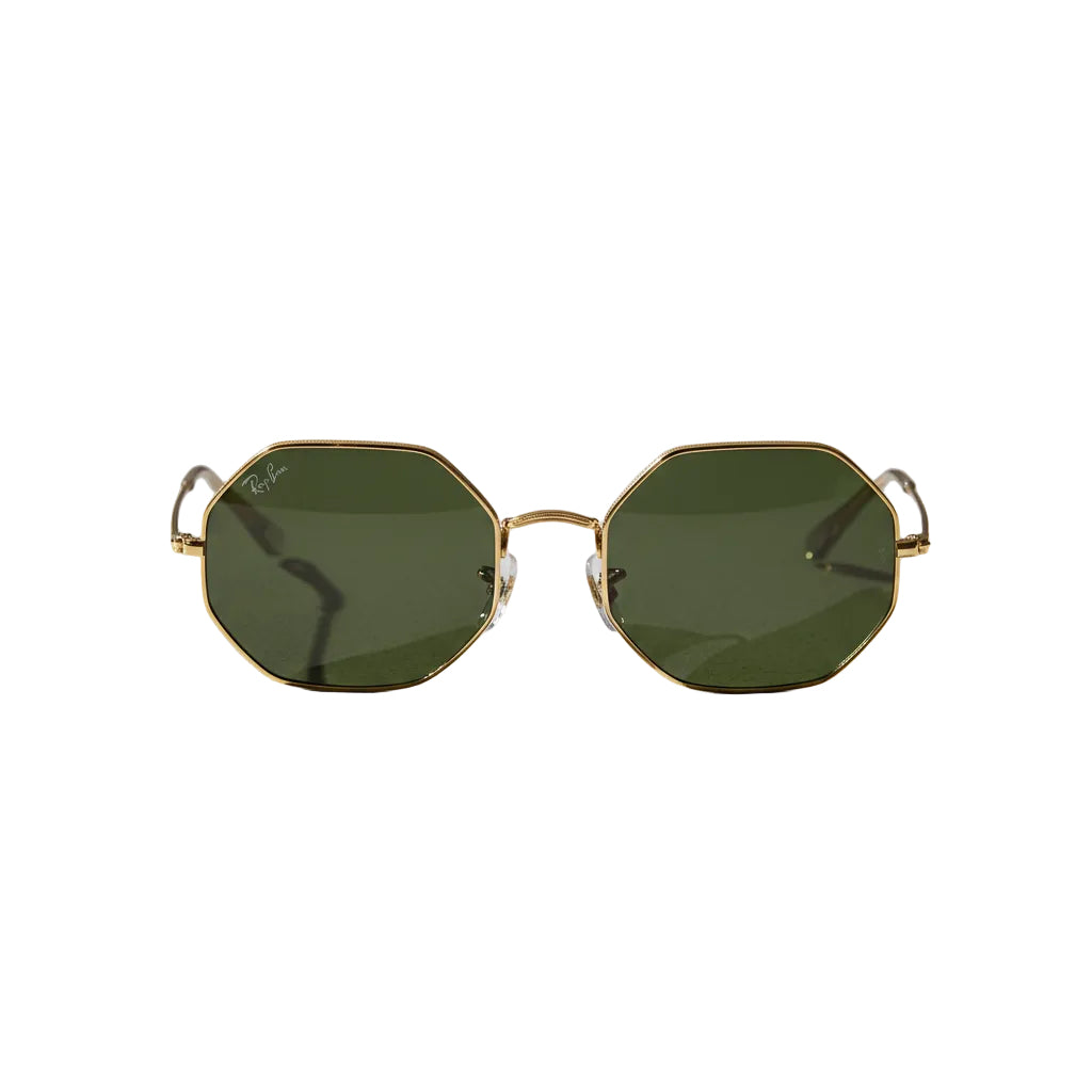 RayBan Original Classic 1972 9196/31 Octagon Metal Polished Gold Frame Dark Green Sunglasses
