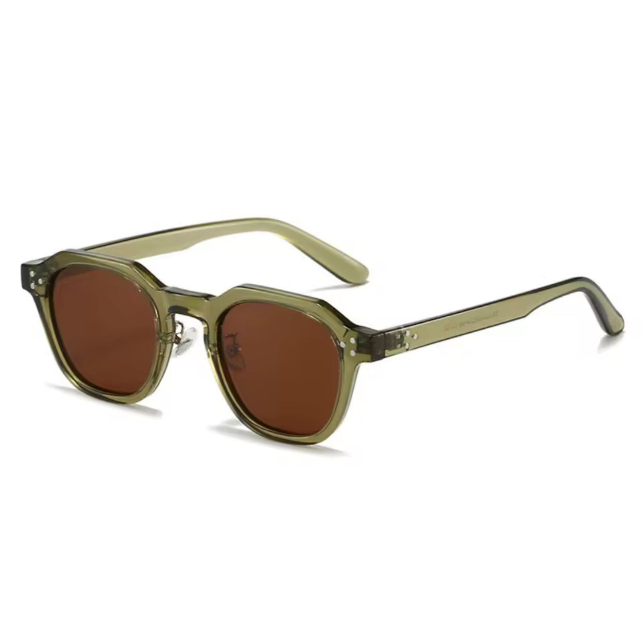 Lightweight Retro Polygon Square Small-Frame Green Sunglasses