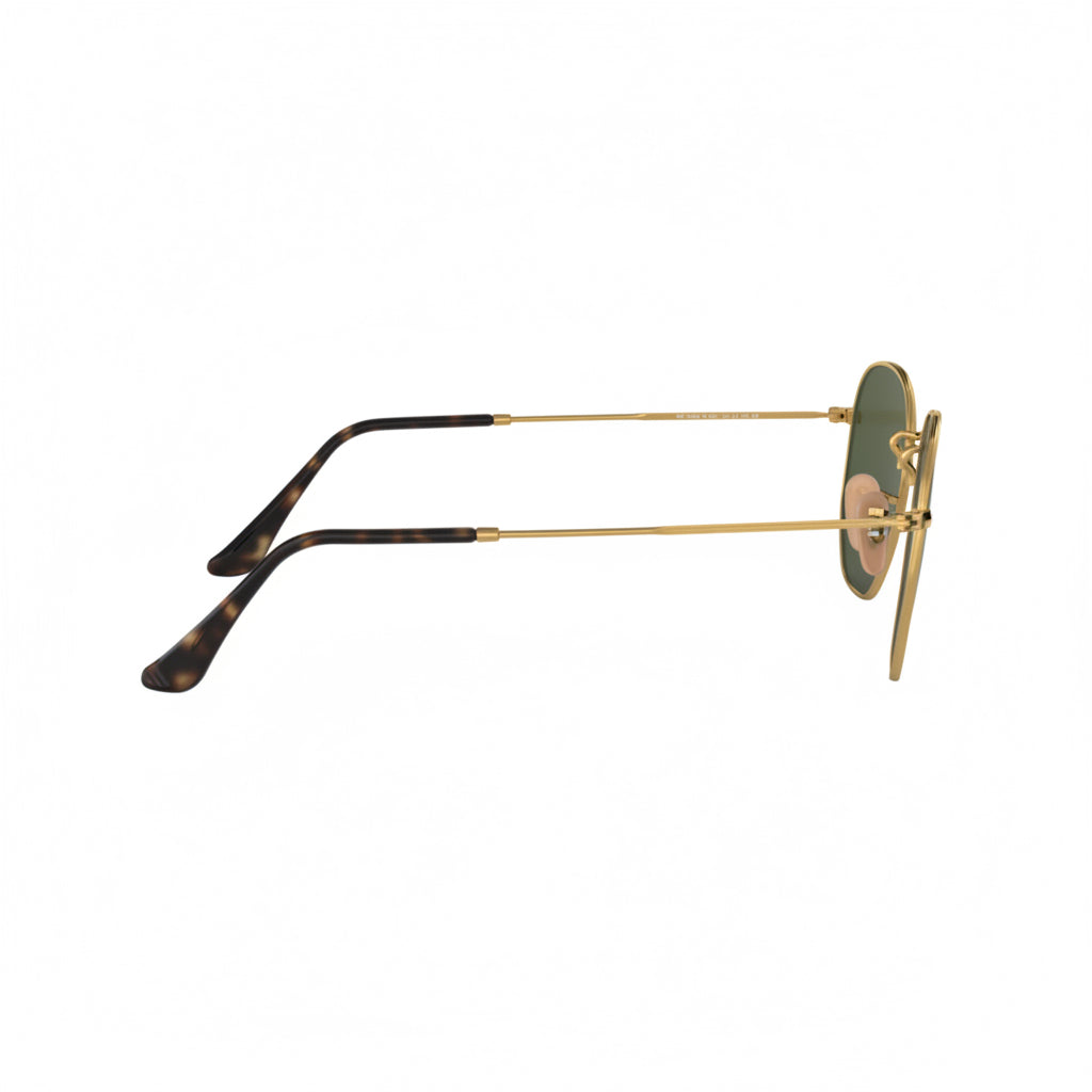 RayBan Original Classic 3548 001 Hexagonal Metal Polished Gold Frame Green Sunglasses
