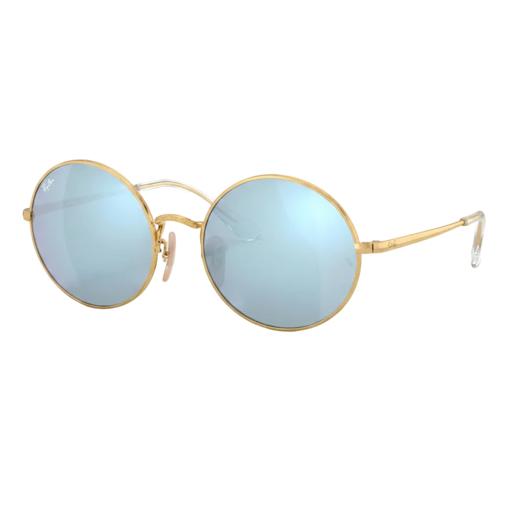 RayBan Original Classic 1970 001/B3 Oval Metal Polished Gold Frame Blue Grey Sunglasses