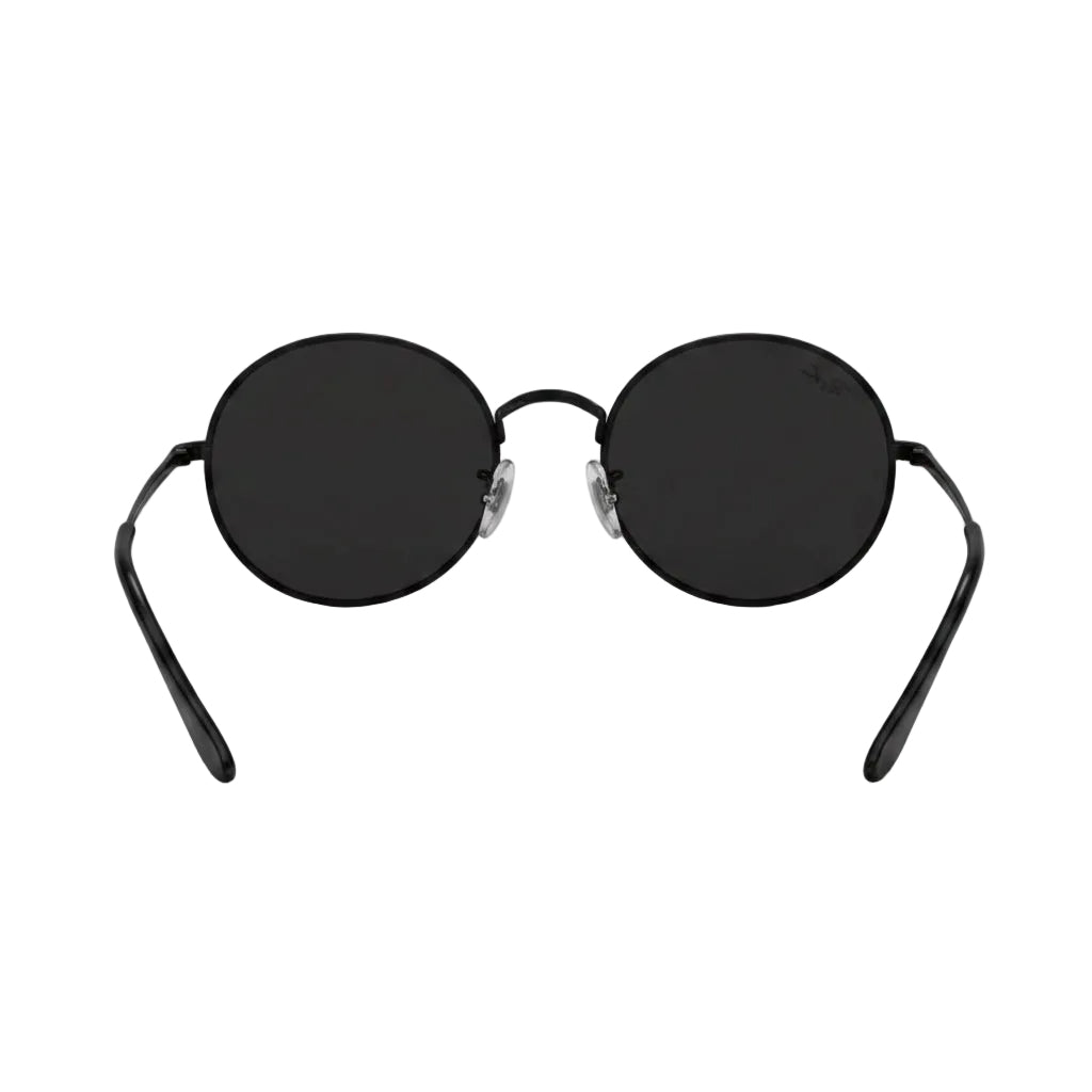 RayBan Original Classic 1970 9148/31 Oval Metal Polished Black Frame Dark Grey Sunglasses