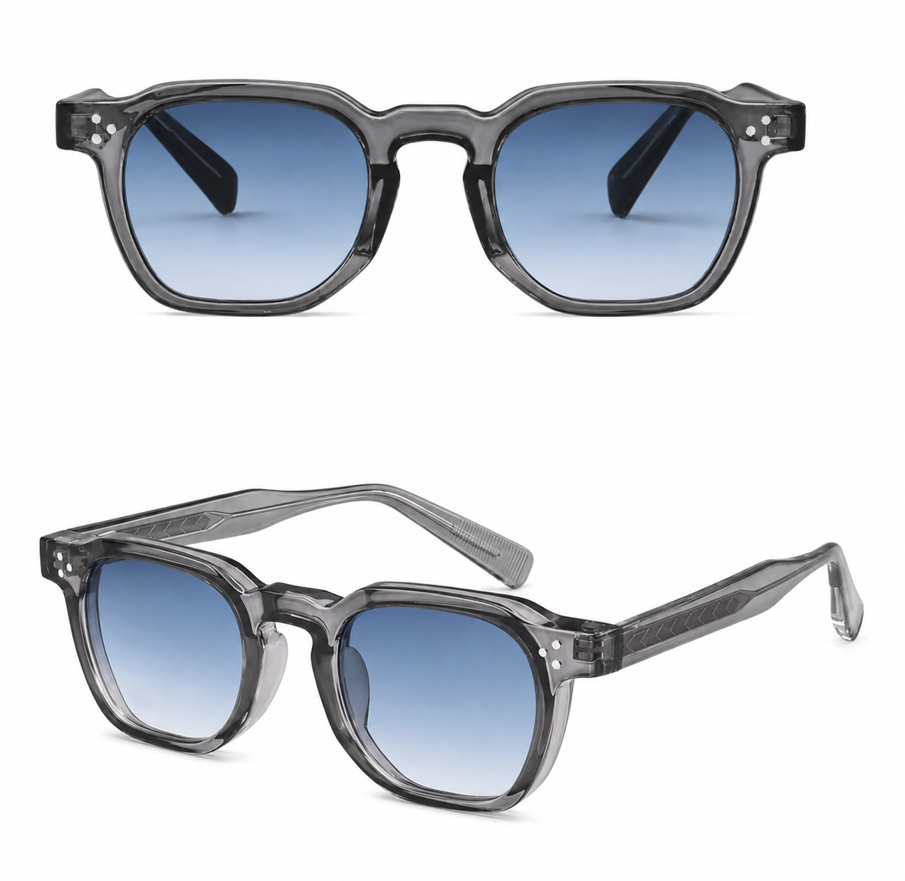 Retro Stylish Blue Gray Sunglasses