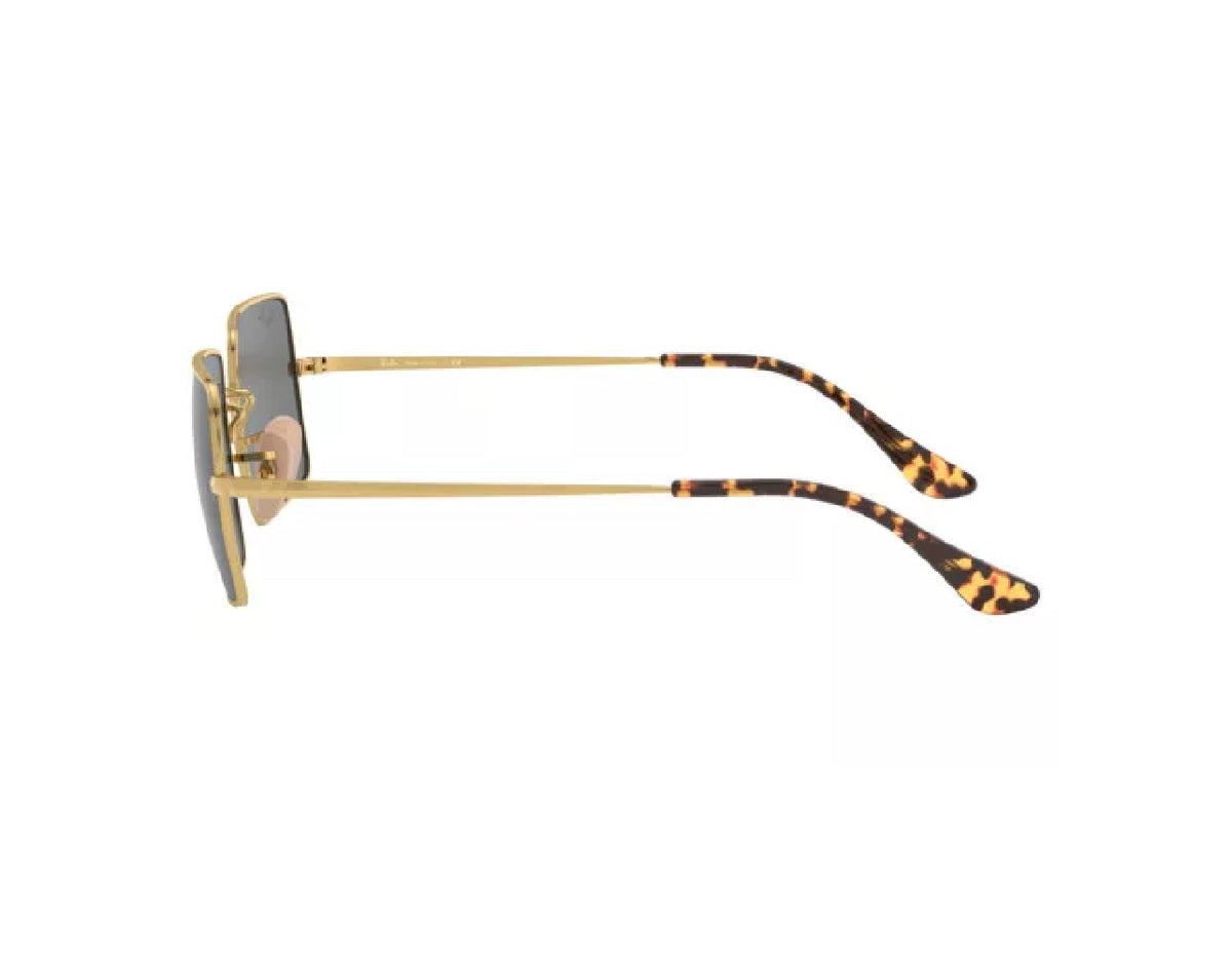 RayBan Original Classic 1969 9150/B1 Rectangle Metal Polished Gold Frame Dark Grey Sunglasses