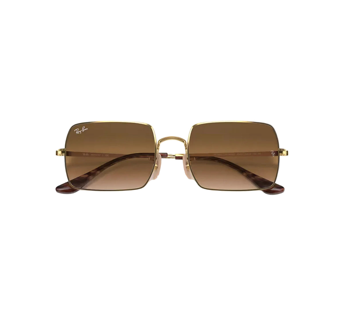 RayBan Original Classic 1969 9147/51 Rectangle Metal Polished Gold Frame Gradient Brown Sunglasses
