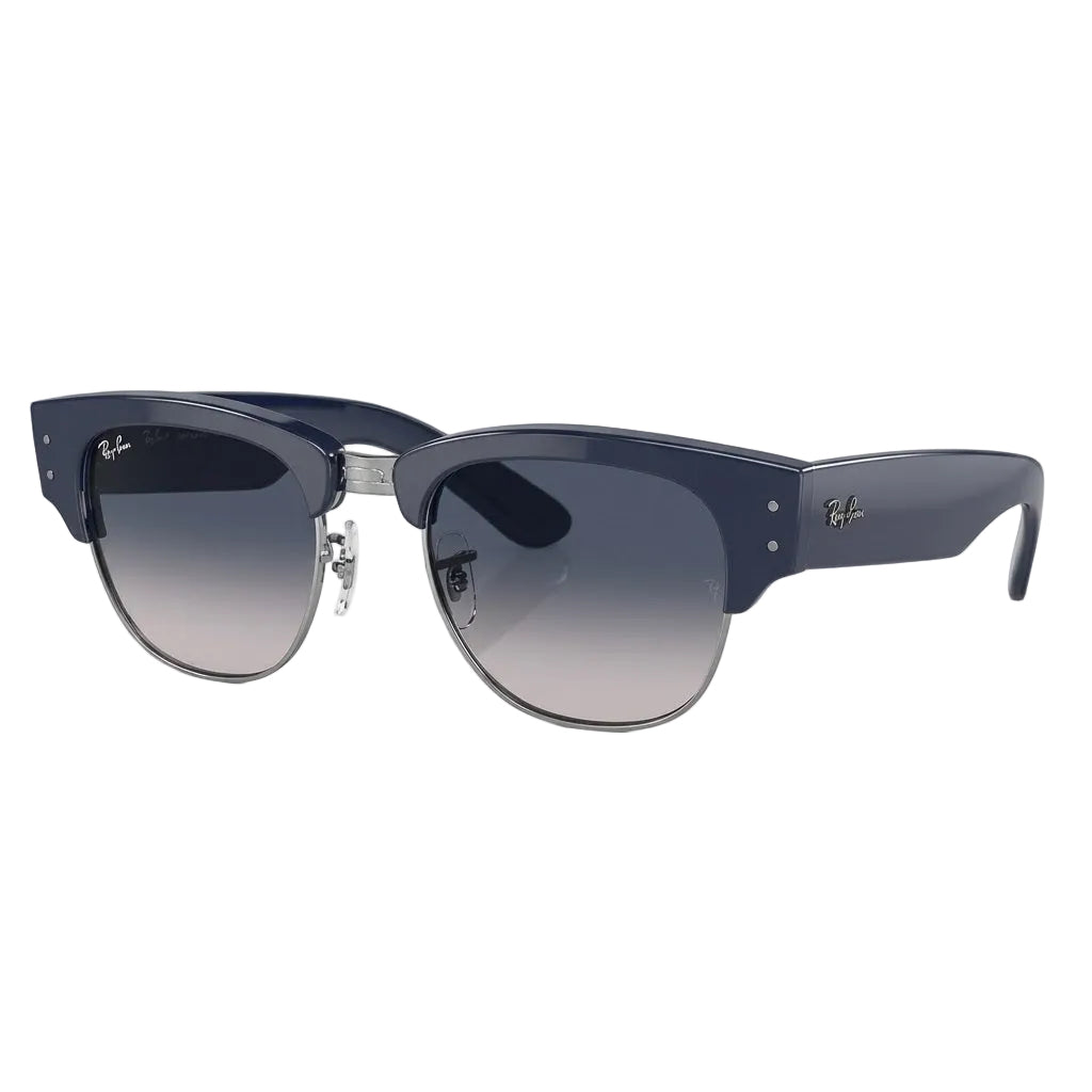 RayBan Original Classic 0316S 1367 48 Mega Clubmaster Metal Polished Black Silver Frame Dark Grey Sunglasses