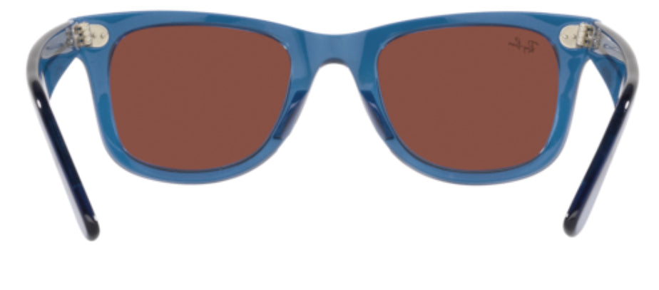 RayBan Original Classic 2140 6587/C5 Wayfarer Square Blue Red Sunglasses