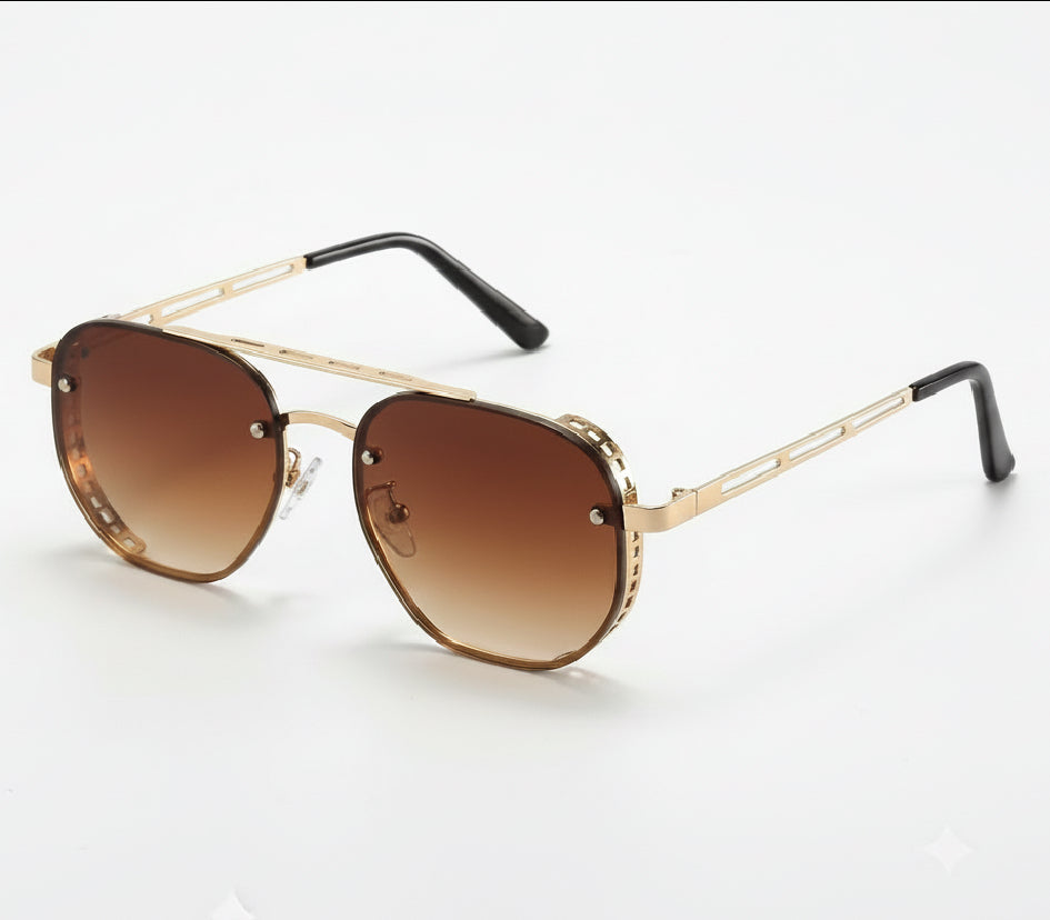 Seven Rock Brown Golden Sunglasses