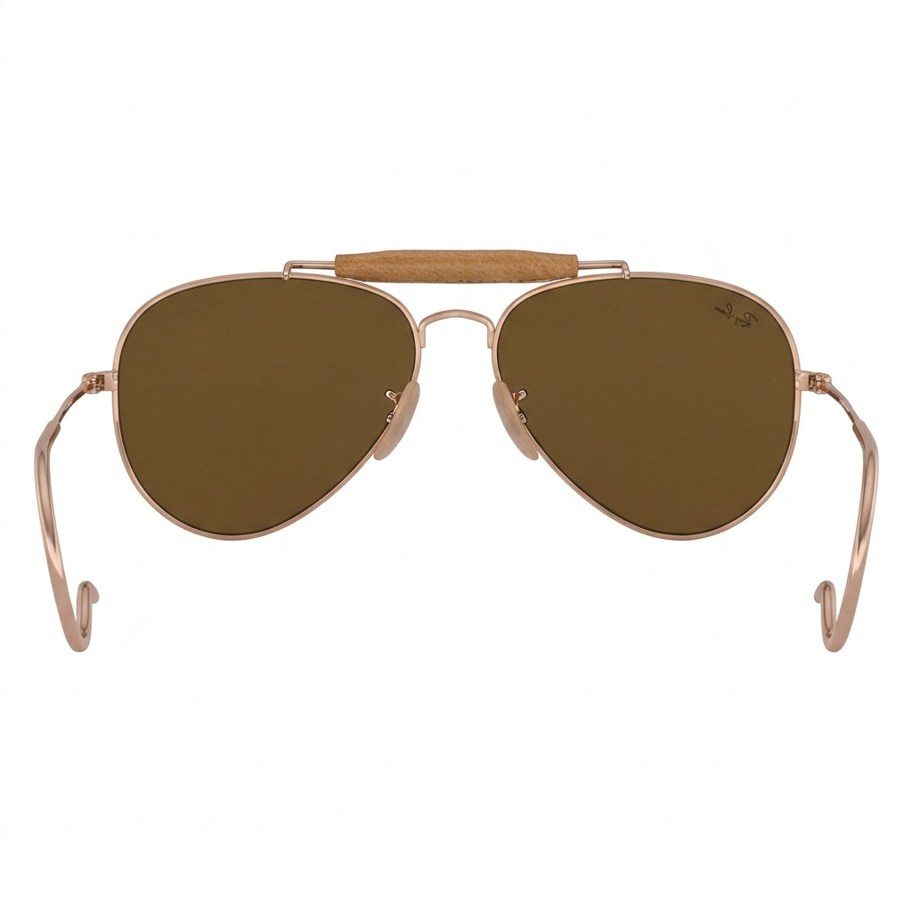 RayBan Original Classic 3030 001 33 Aviator Outdoorsman Polished Bronze Rim Havana Sunglasses