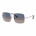 RayBan Evolve Original Classic 1971 9149/3F Square Metal Polished Iron Frame Silver Blue Sunglasses