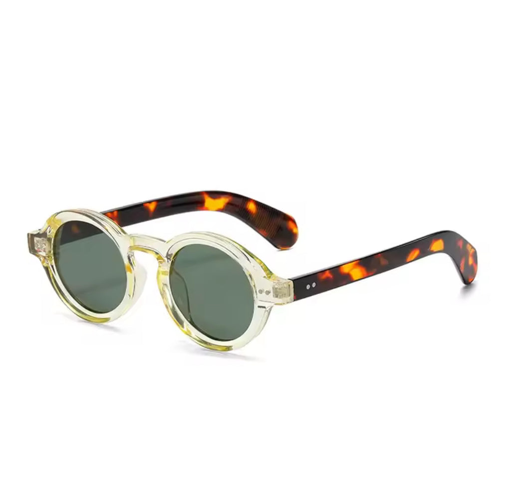 Floral Golden Round Sunglasses