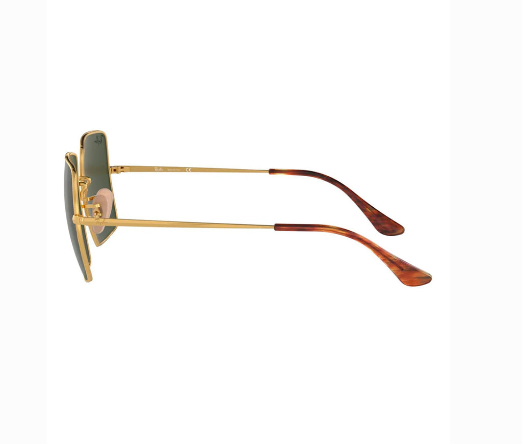 RayBan Original Classic 1971 9147/31 Square Metal Polished Gold Frame Dark Green Sunglasses