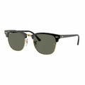 RayBan Polarized Original Classic 3016 901/58 Square Club master Metal Polished Black Gold Frame Dark Green Sunglasses