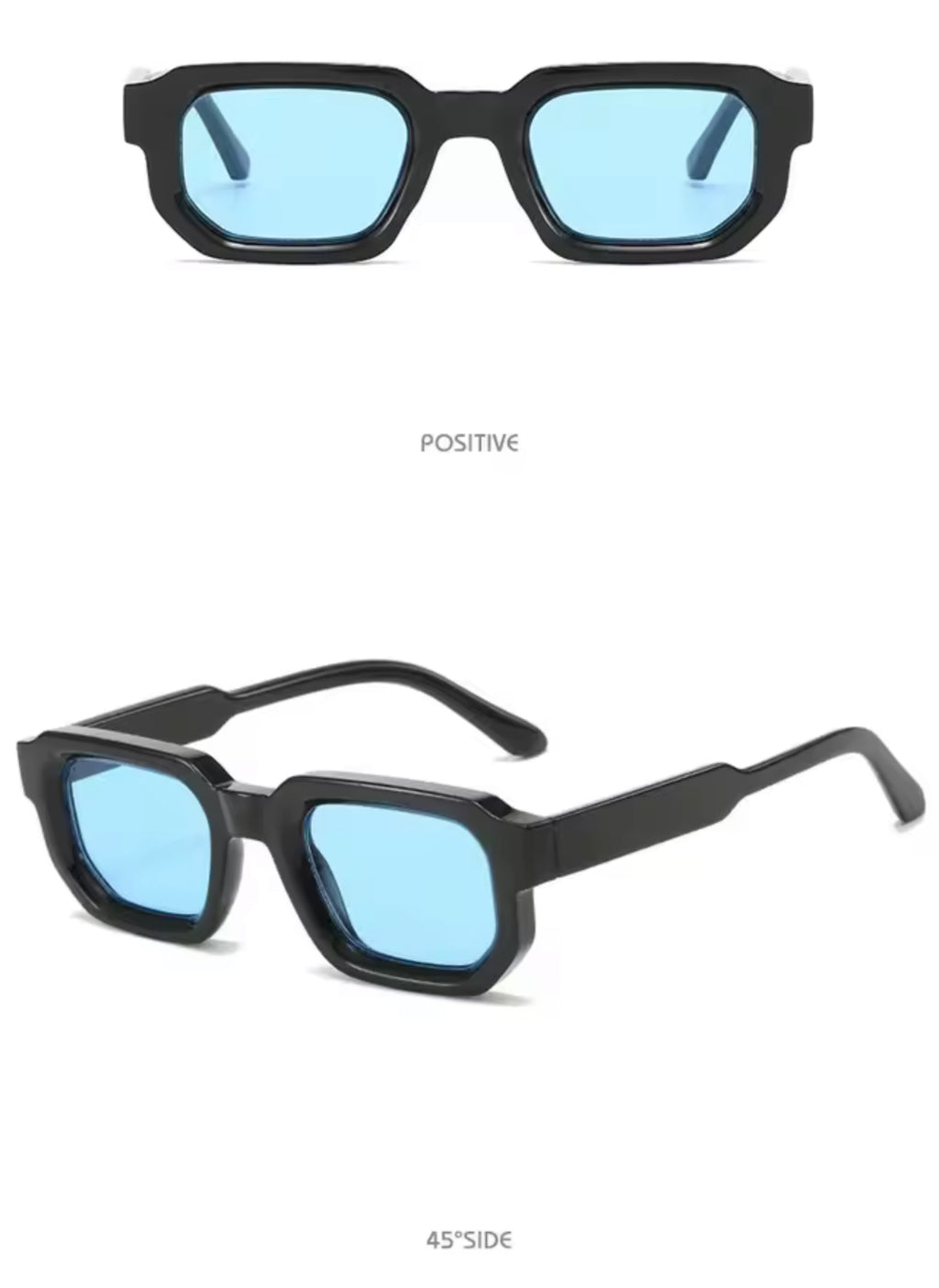 Classic Square Blue Black Sunglasses