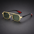 Golden Octagonal Polarized Sunglasses
