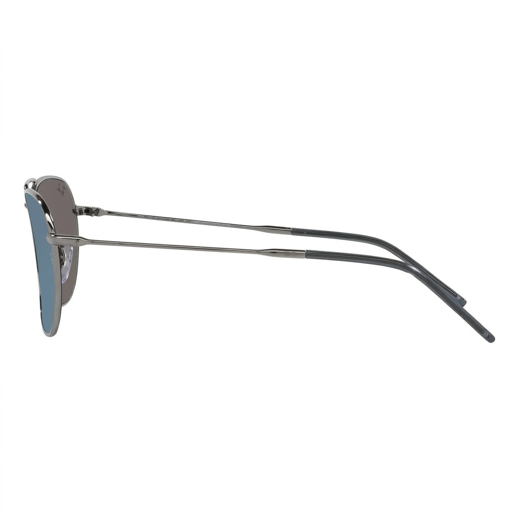 RayBan Original Classic 0102S 004 GA Caravan Reverse Polished Silver Rim Blue Sunglasses