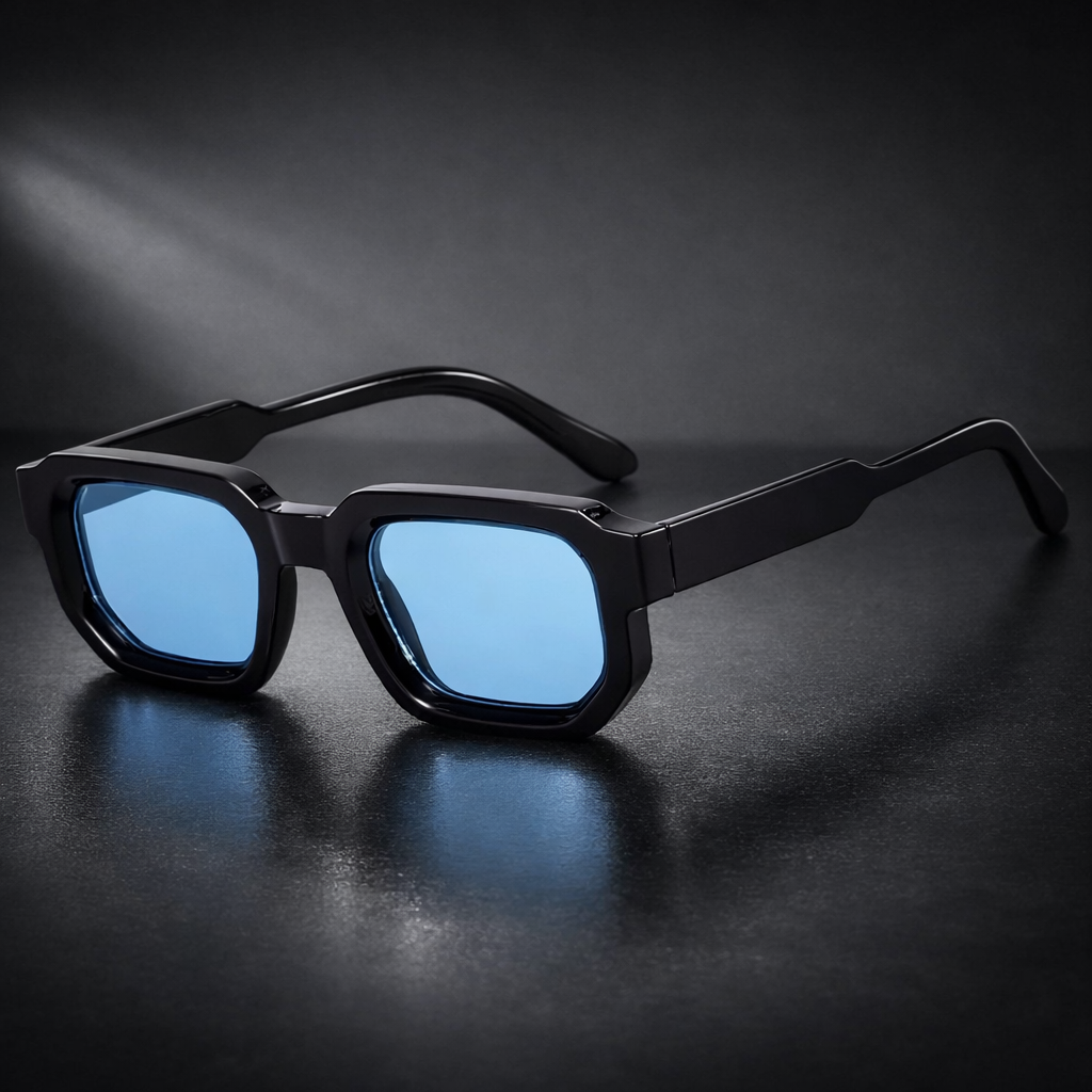 Classic Square Blue Black Sunglasses