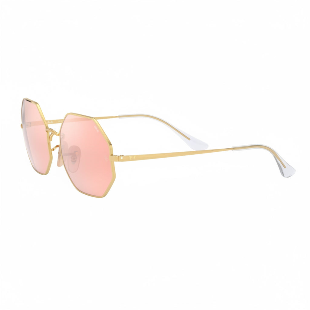RayBan Original Classic 1972 001/3E Octagon Metal Polished Gold Frame Pink Grey Sunglasses