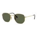 RayBan Original Classic 3548 001 Hexagonal Metal Polished Gold Frame Green Sunglasses