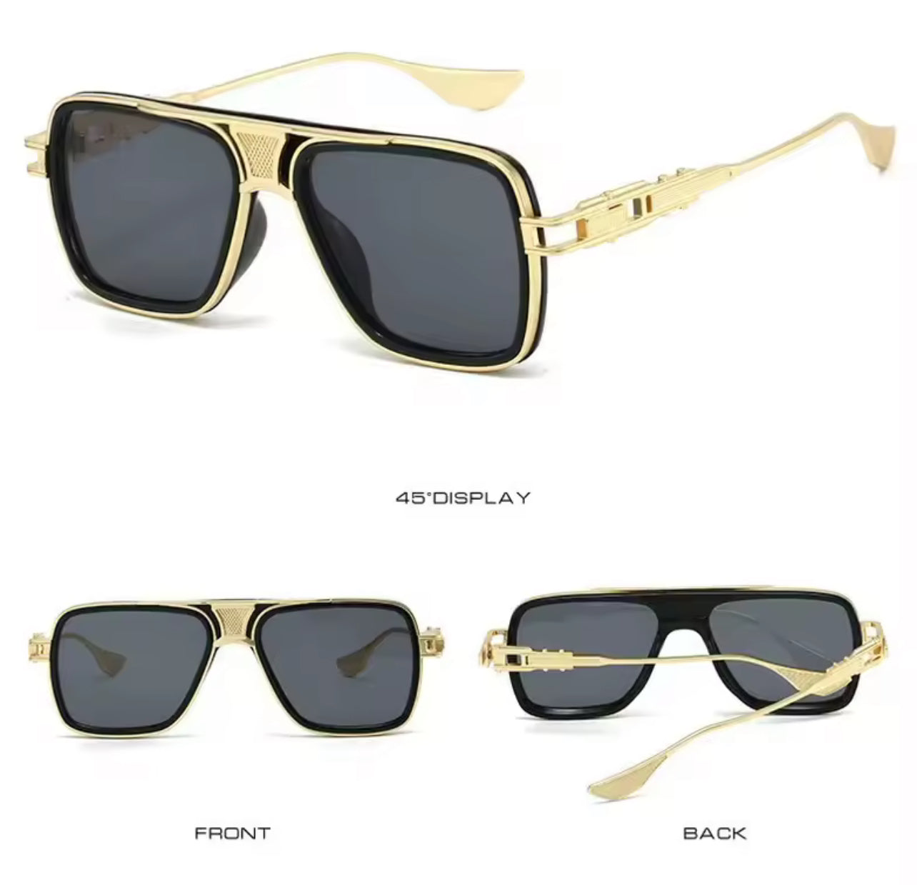 Golden Metal Polarized Sunglasses
