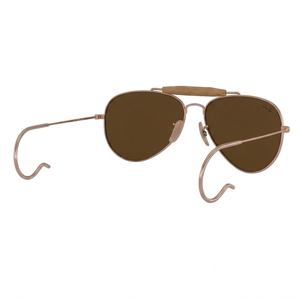 RayBan Original Classic 3030 001 33 Aviator Outdoorsman Polished Bronze Rim Havana Sunglasses