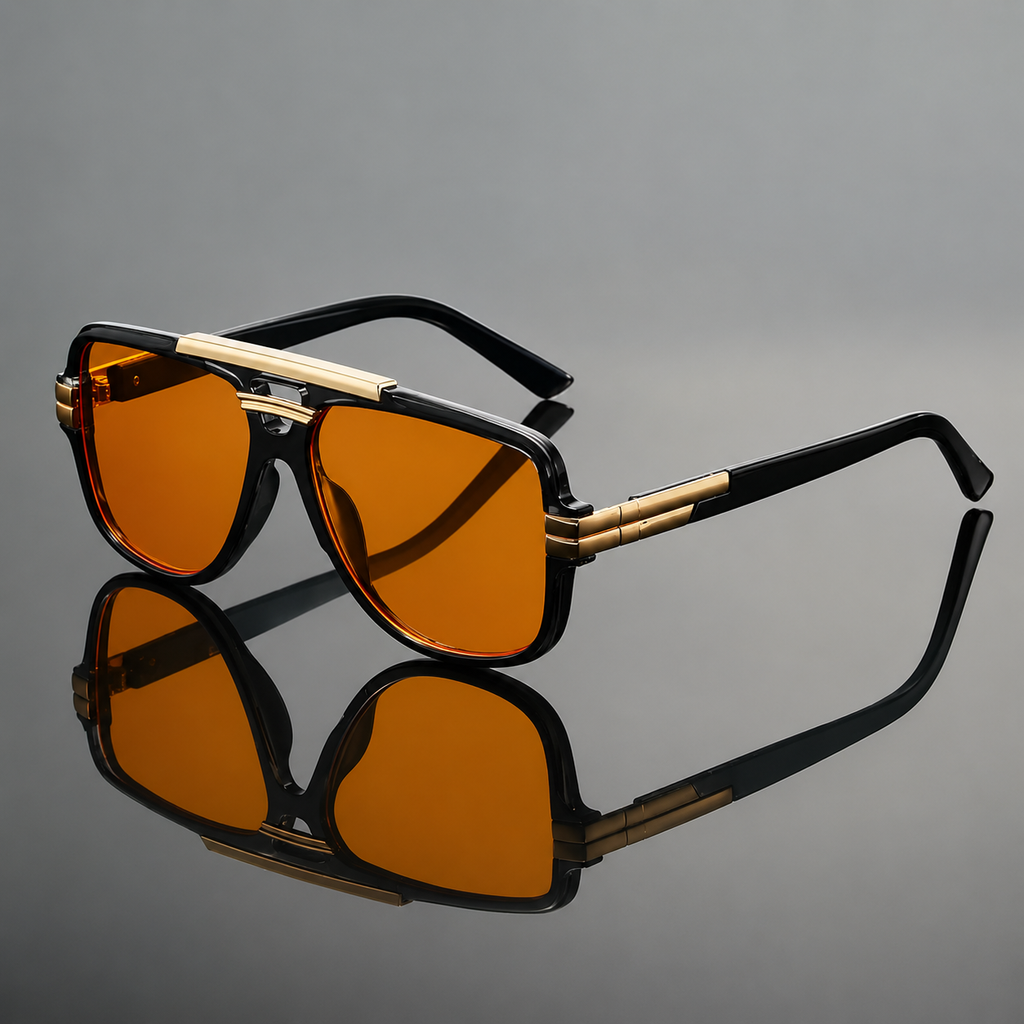 Van Drake Black Orange Sunglasses