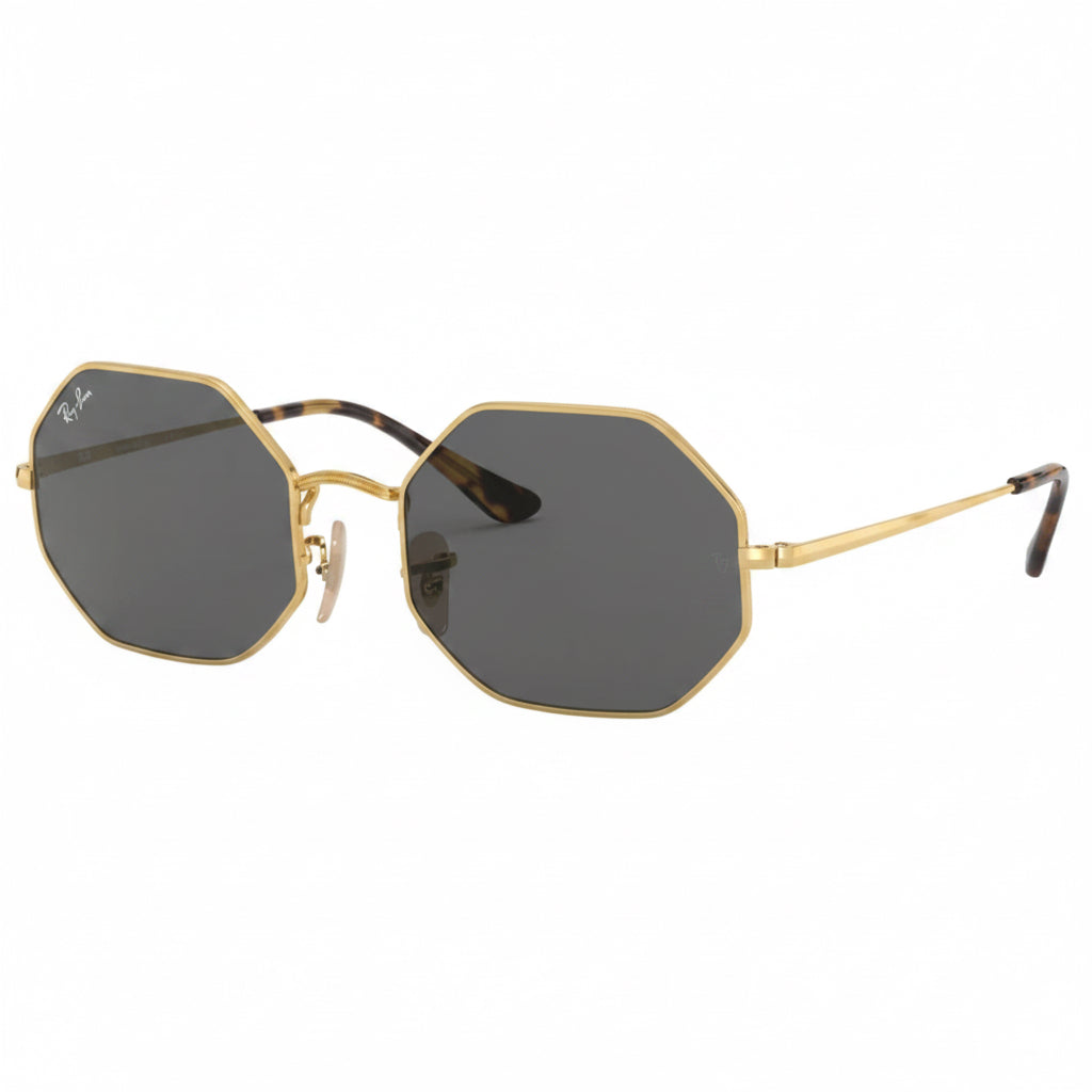 RayBan Original Classic 1972 9150/B1 Octagon Metal Polished Gold Frame Dark Grey Sunglasses