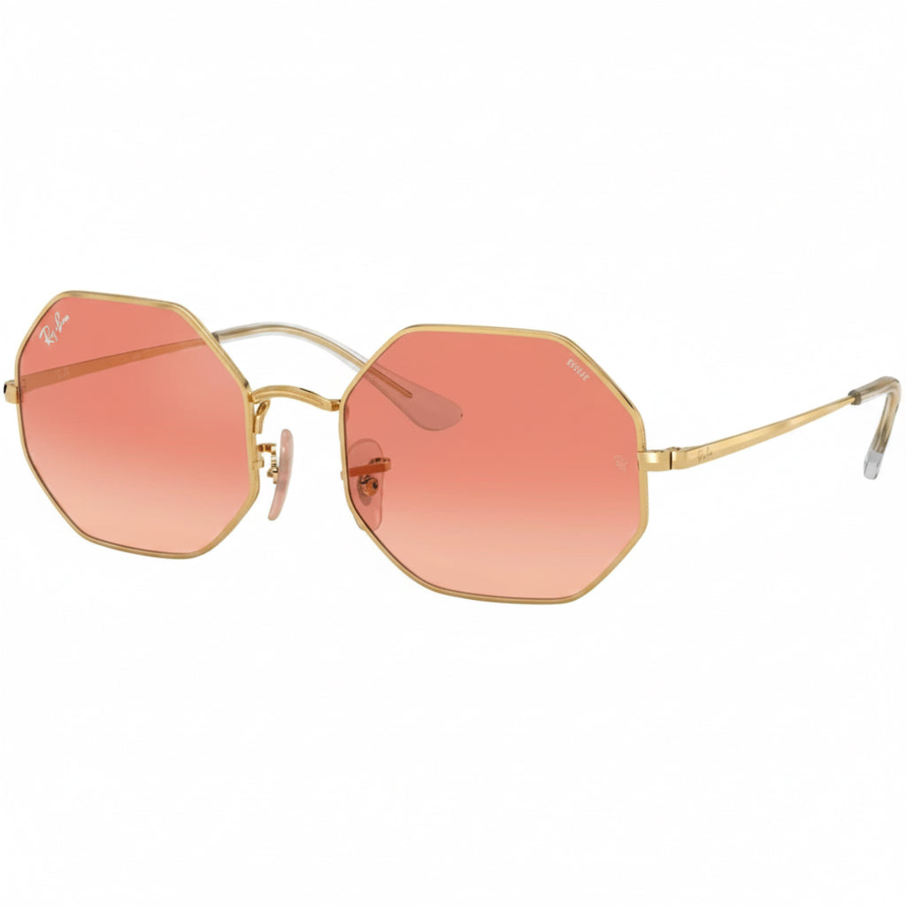 RayBan Original Classic 1972 001/3E Octagon Metal Polished Gold Frame Pink Grey Sunglasses