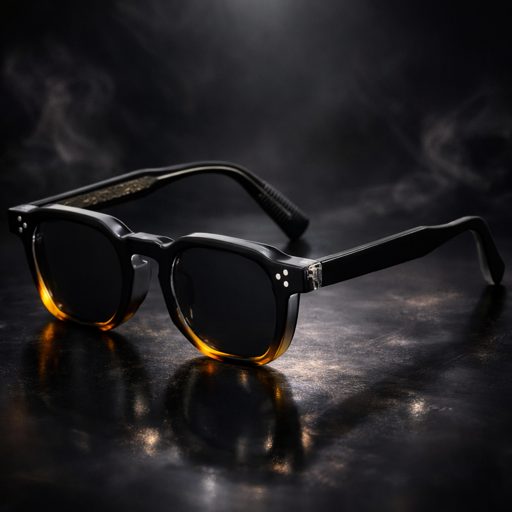Retro Polarized Fire Black Sunglasses