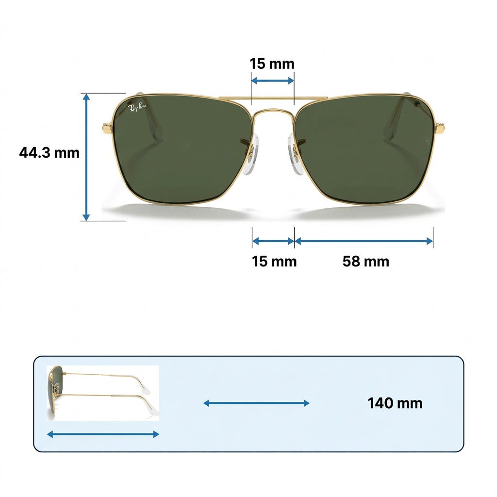 RayBan Original Classic 3136 002 12 Caravan Polished Silver Rim Grey Sunglasses