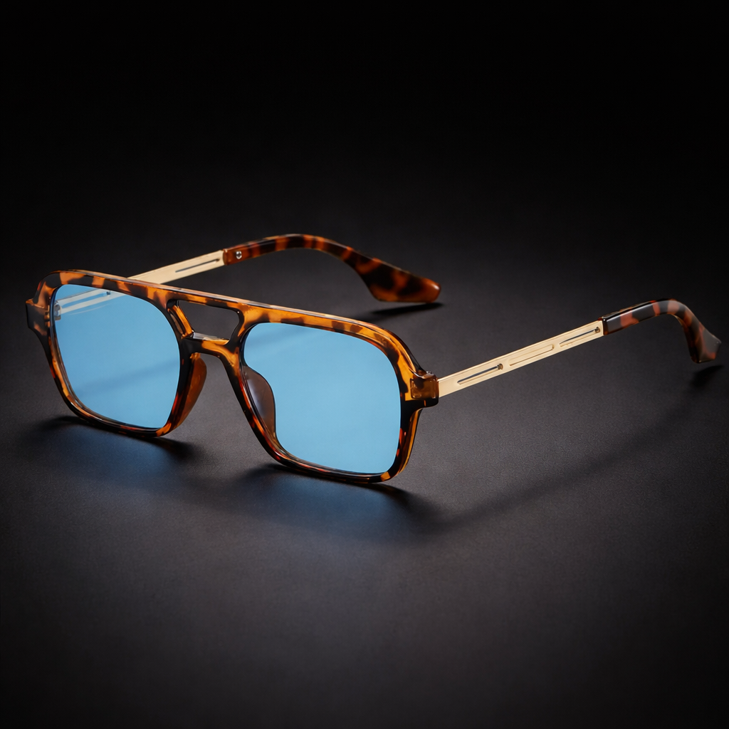 Classic Floral Blue Night Sunglasses