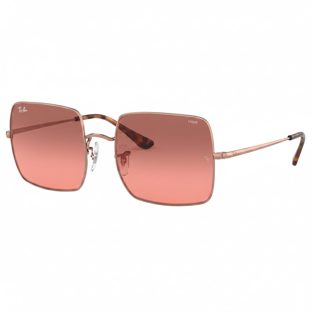 RayBan Evolve Original Classic 1971 9151/AA Square Metal Polished Copper Frame Gradient Rose Sunglasses