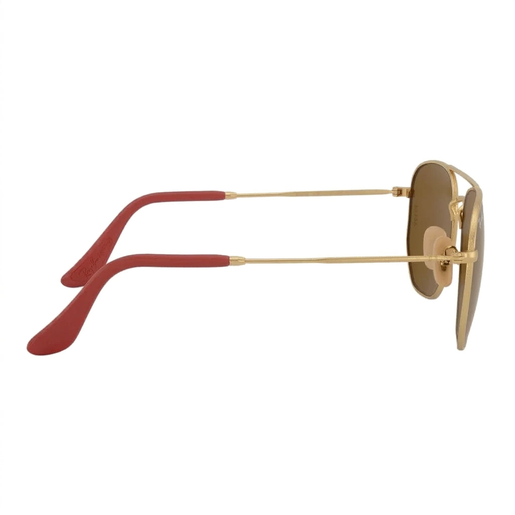 RayBan Original Classic 3548M F008 33 Hexagonal Scuderia Ferrari Polished Gold Rim Arista Brown Sunglasses