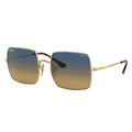 RayBan Evolve Original Classic 1971 9147/3F Square Metal Polished Gold Frame Blue Grey Sunglasses