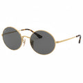 RayBan Original Classic 1970 9150/B1 Oval Metal Polished Gold Frame Dark Grey Sunglasses