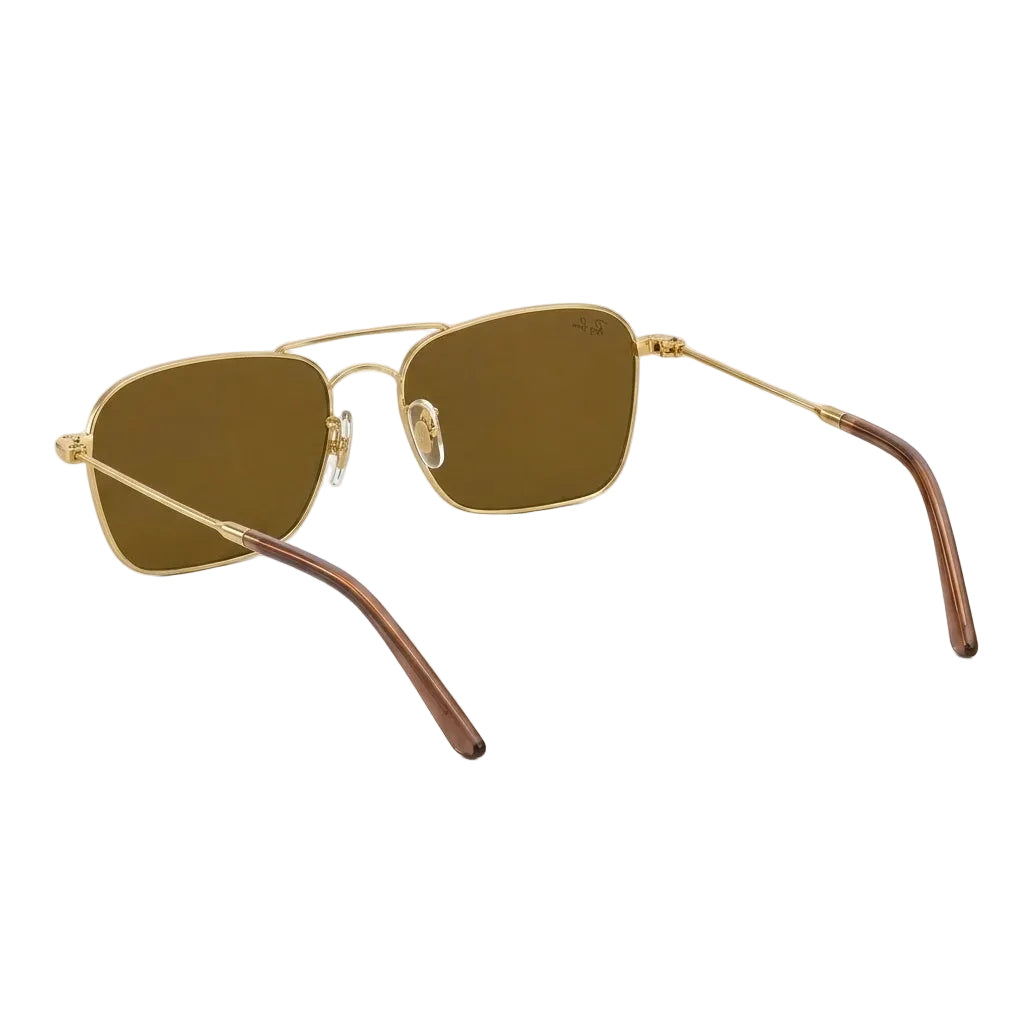 RayBan Original Classic 0102S 002 CB Caravan Reverse Polished Gold Rim Havana Sunglasses