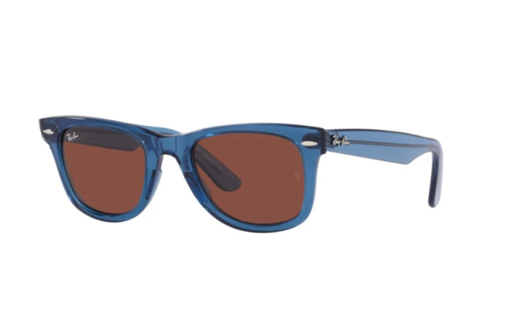 RayBan Original Classic 2140 6587/C5 Wayfarer Square Blue Red Sunglasses