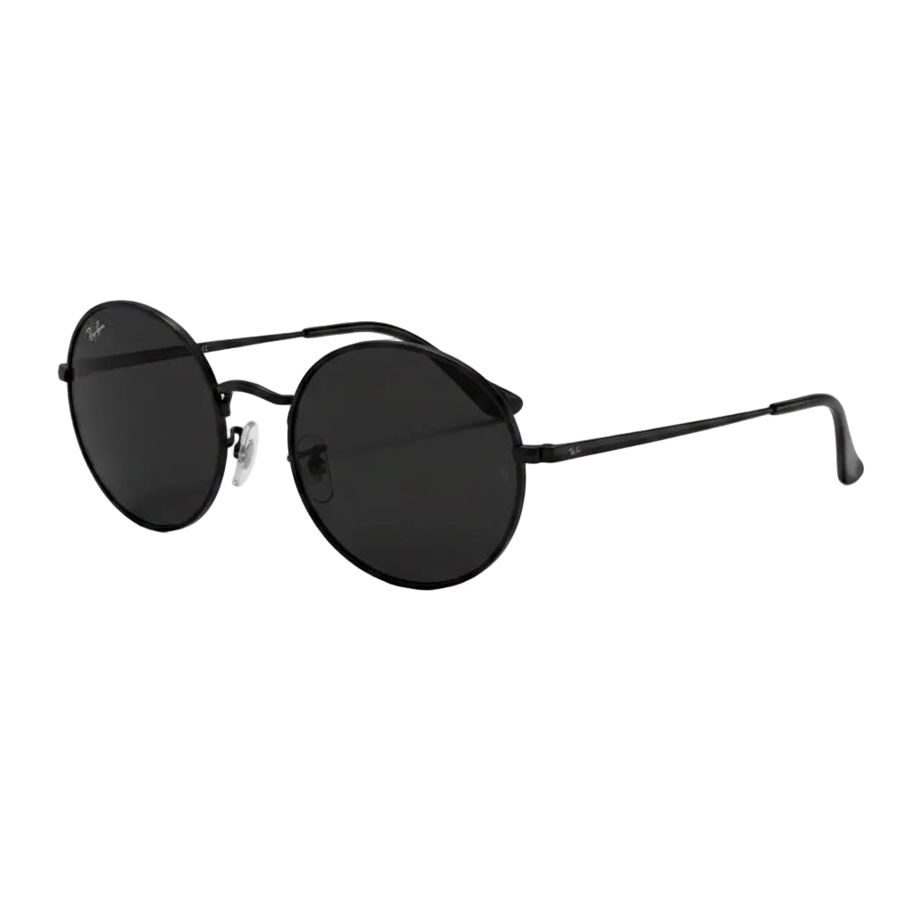 RayBan Original Classic 1970 9148/31 Oval Metal Polished Black Frame Dark Grey Sunglasses