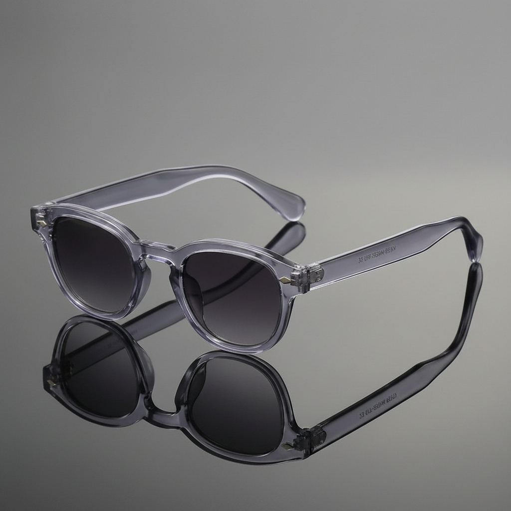 Retro Square Transparent Blue Tortoiseshell Sunglasses
